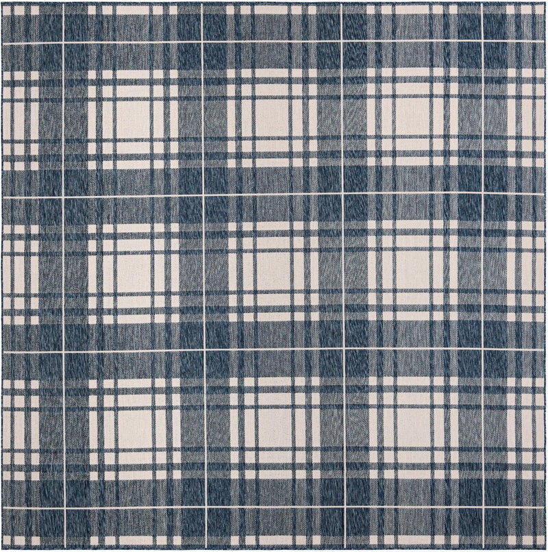 Patio Plaid Collection Area Rug -  Terrace Square Blue  lifestyle 114
