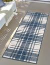 Patio Plaid Collection Area Rug -  Terrace Runner Blue  lifestyle 10