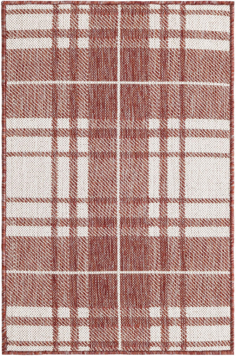 Patio Plaid Collection Area Rug -  Terrace Rectangle Red  lifestyle 6