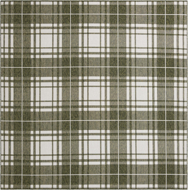 Patio Plaid Collection Area Rug -  Terrace Square Green  lifestyle 117