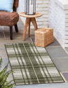 Patio Plaid Collection Area Rug -  Terrace Runner Green  lifestyle 10