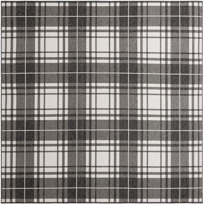 Patio Plaid Collection Area Rug -  Terrace Square Black and White  lifestyle 113