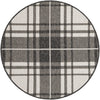 Patio Plaid Collection Area Rug -  Terrace Round Black and White  lifestyle 111
