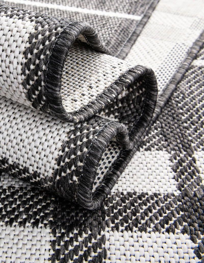 Patio Plaid Collection Area Rug -  Terrace Rectangle Black and White  lifestyle 19