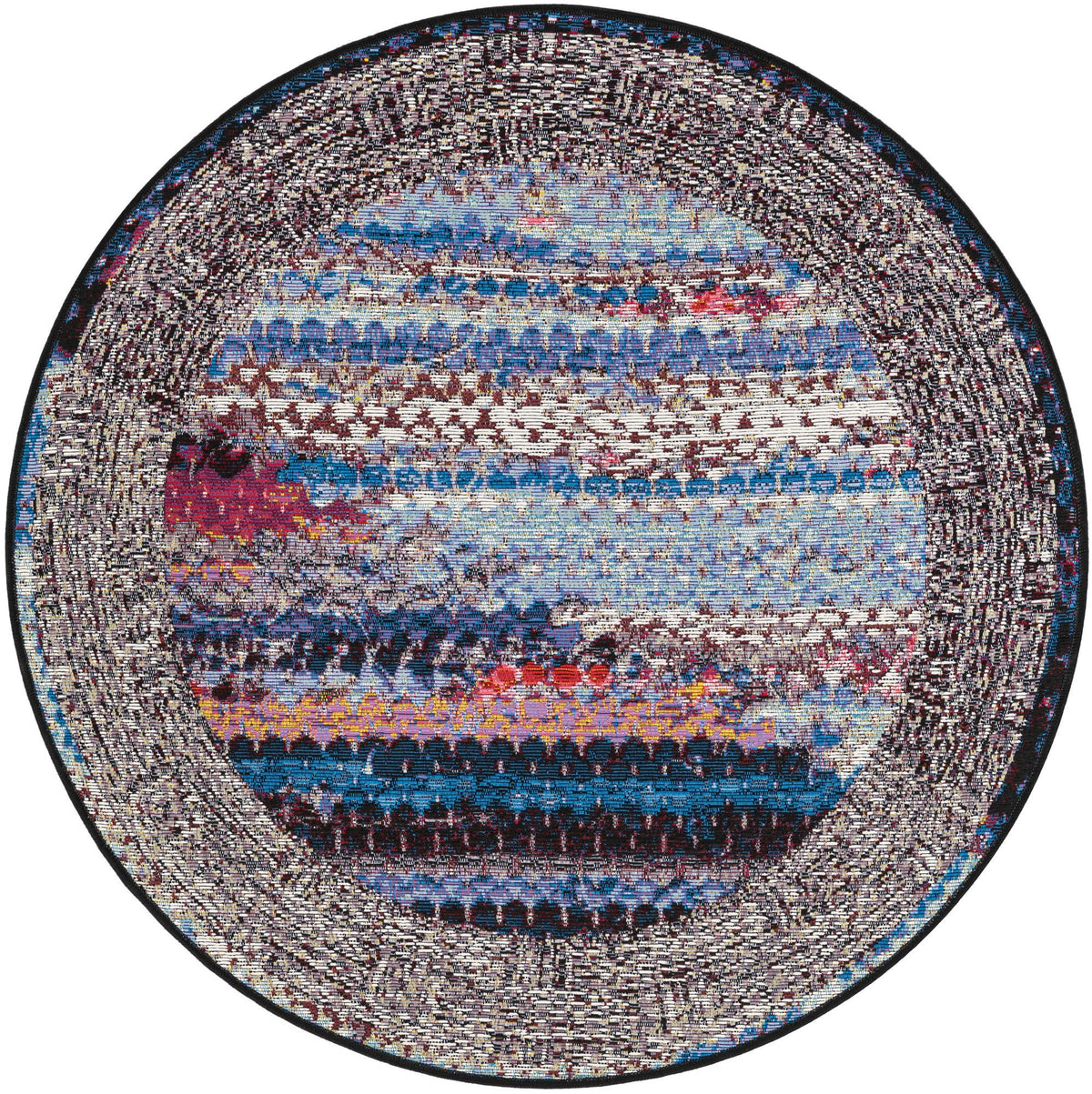 Urban Terrace Collection Area Rug -  Oasis Round Multi  lifestyle 24