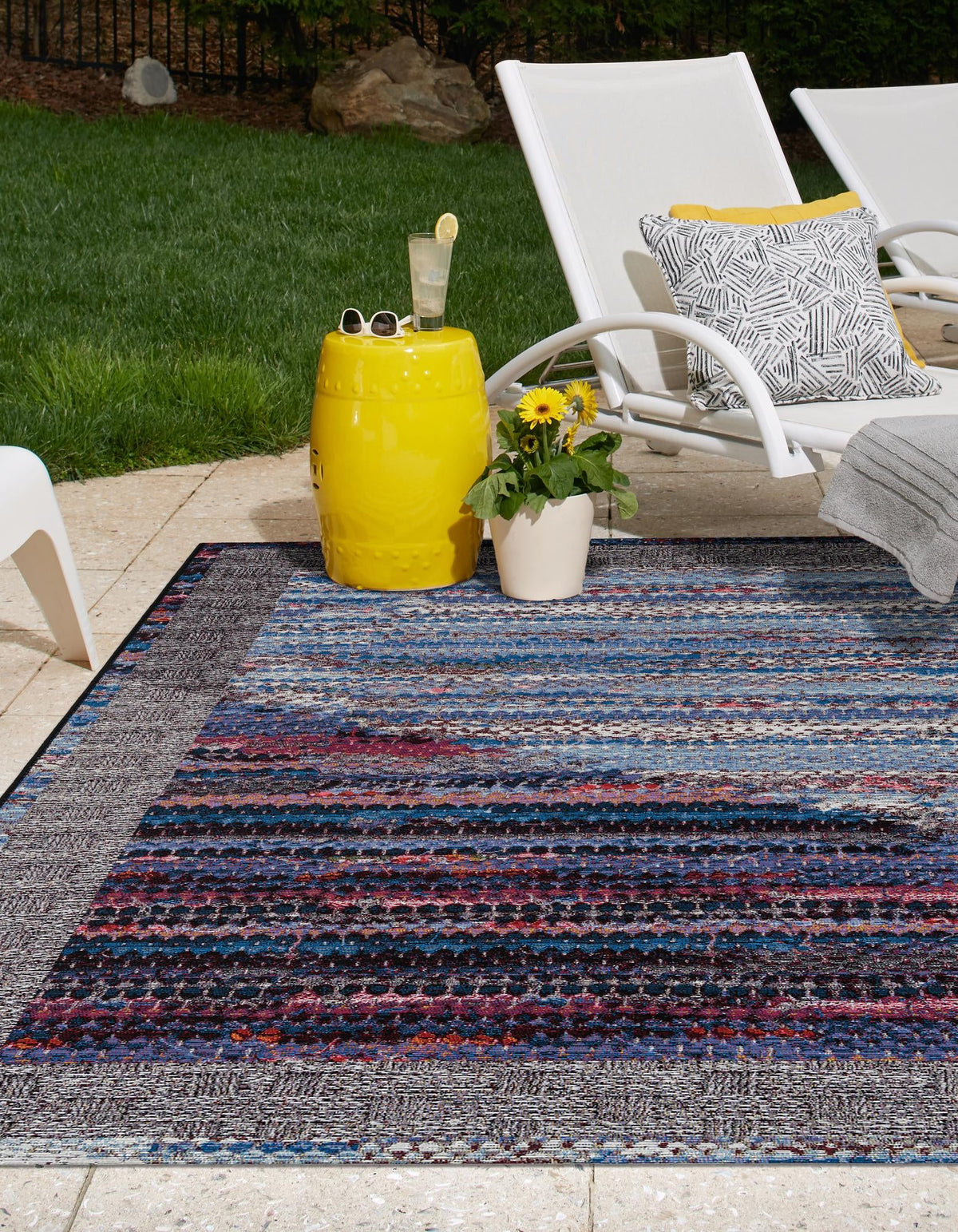 Urban Terrace Collection Area Rug -  Oasis Rectangle Multi  lifestyle 6