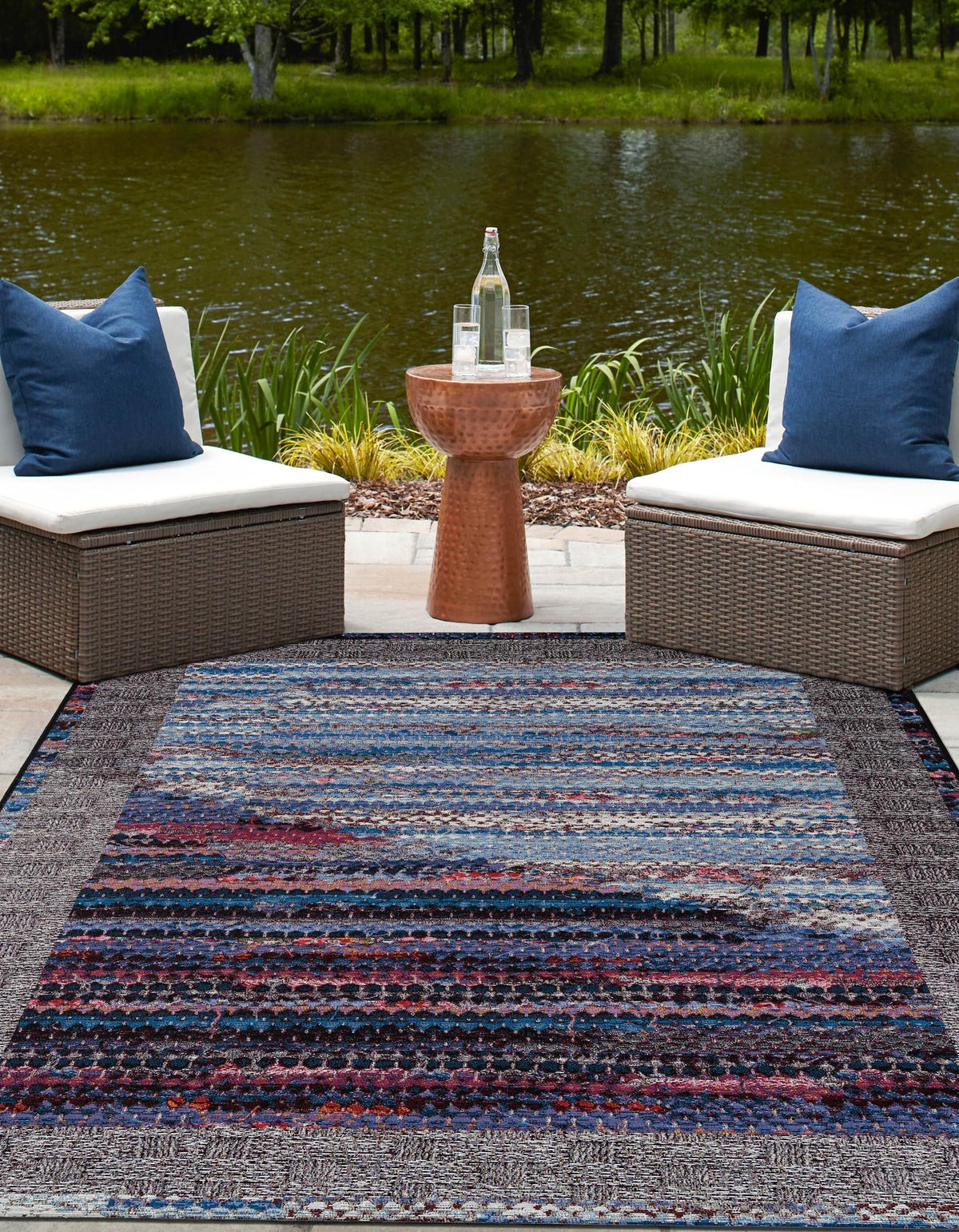 Urban Terrace Collection Area Rug -  Oasis Rectangle Multi  lifestyle 7