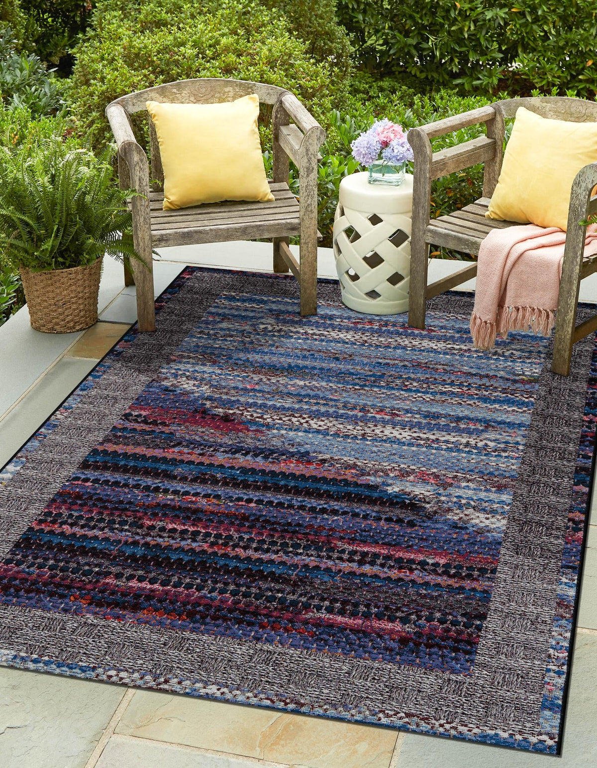 Urban Terrace Collection Area Rug -  Oasis Rectangle Multi  lifestyle 11
