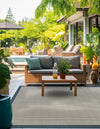Terrace Fringe Collection Area Rug - Oceanside Square Navy Blue  lifestyle 33