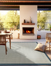 Terrace Fringe Collection Area Rug - Oceanside Square Navy Blue  lifestyle 87
