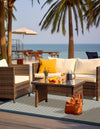 Terrace Fringe Collection Area Rug - Oceanside Rectangle Navy Blue  lifestyle 13