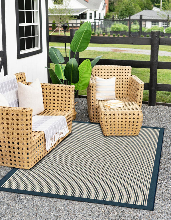 Terrace Fringe Collection Area Rug - Oceanside Rectangle Navy Blue  lifestyle 22