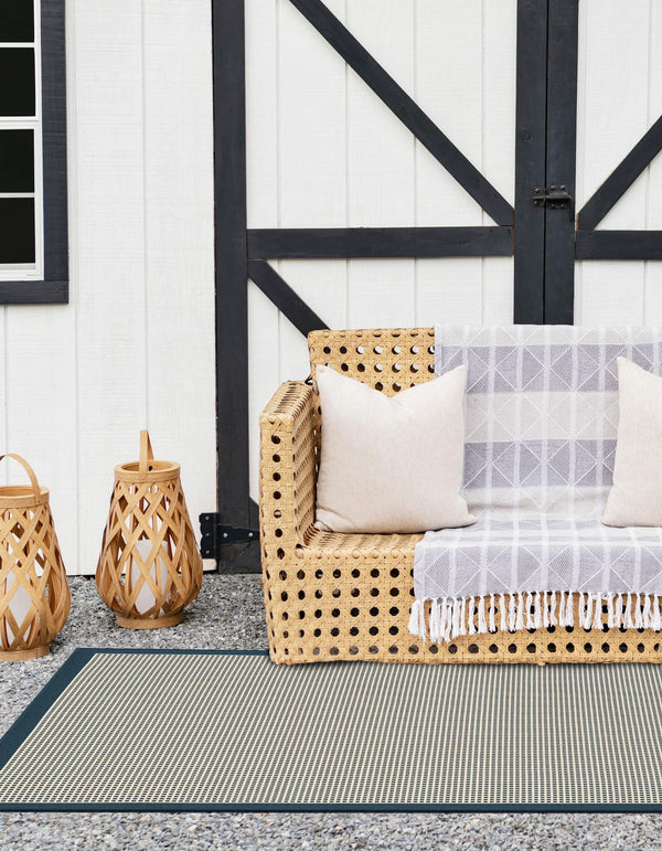 Terrace Fringe Collection Area Rug - Oceanside Rectangle Navy Blue  lifestyle 25