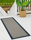 Terrace Fringe Collection Area Rug - Oceanside Runner Navy Blue  lifestyle 32