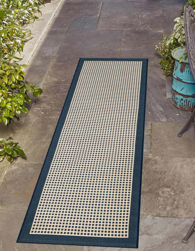 Terrace Fringe Collection Area Rug - Oceanside Runner Navy Blue  lifestyle 86