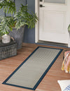 Terrace Fringe Collection Area Rug - Oceanside Runner Navy Blue  lifestyle 104