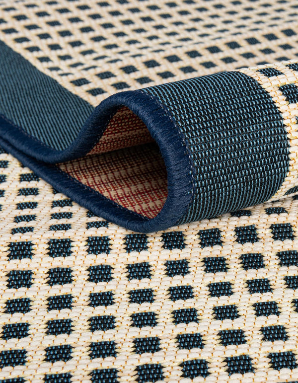 Terrace Fringe Collection Area Rug - Oceanside Runner Navy Blue  lifestyle 125