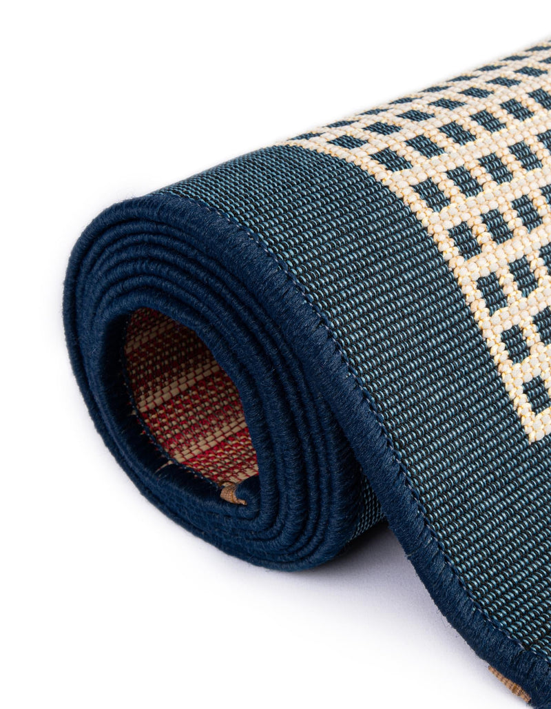 Terrace Fringe Collection Area Rug - Oceanside Runner Navy Blue  lifestyle 149