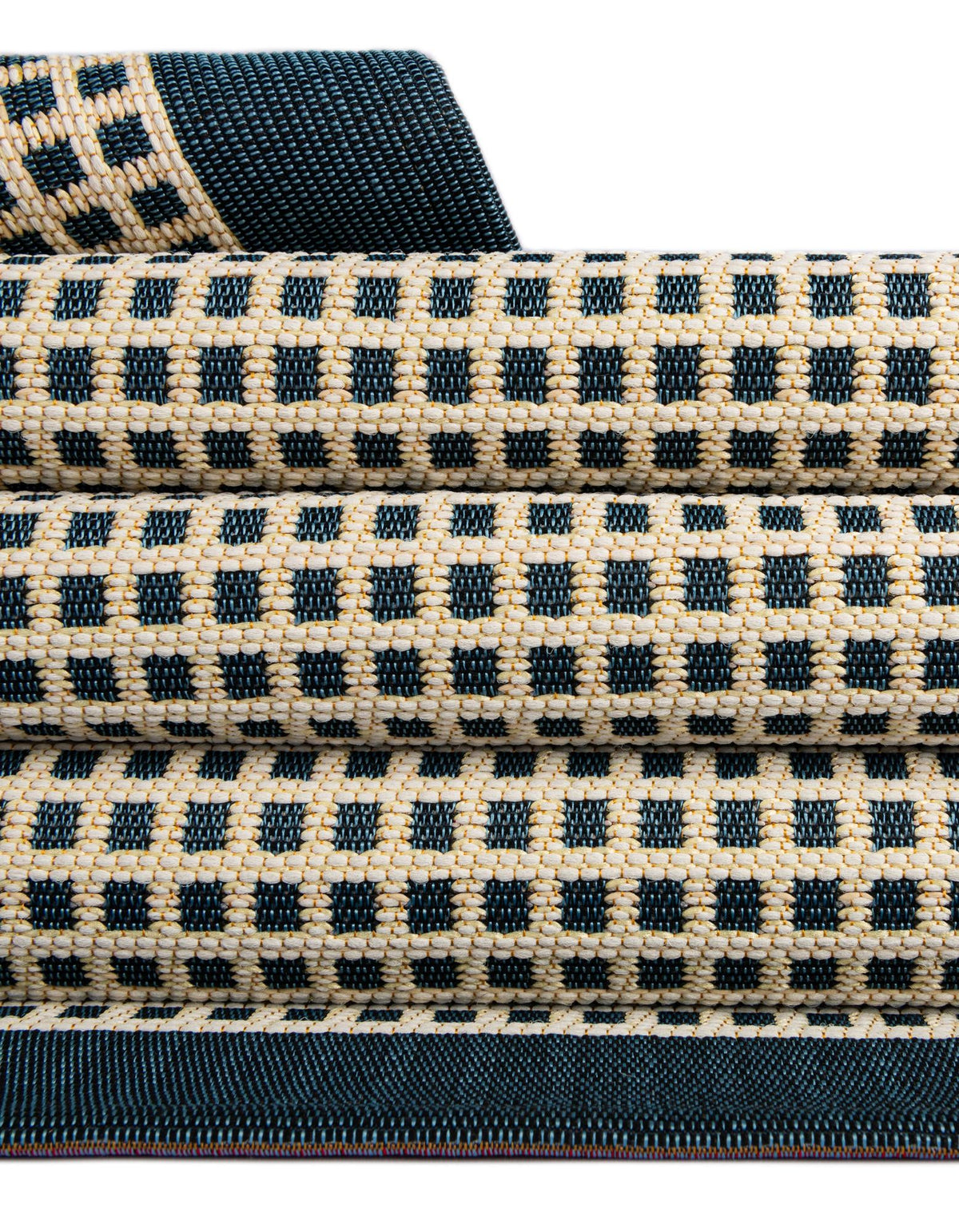 Terrace Fringe Collection Area Rug - Oceanside Runner Navy Blue  lifestyle 155