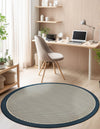 Terrace Fringe Collection Area Rug - Oceanside Round Navy Blue  lifestyle 43