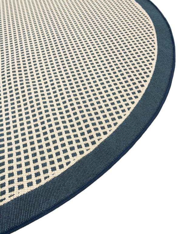 Terrace Fringe Collection Area Rug - Oceanside Round Navy Blue  lifestyle 129