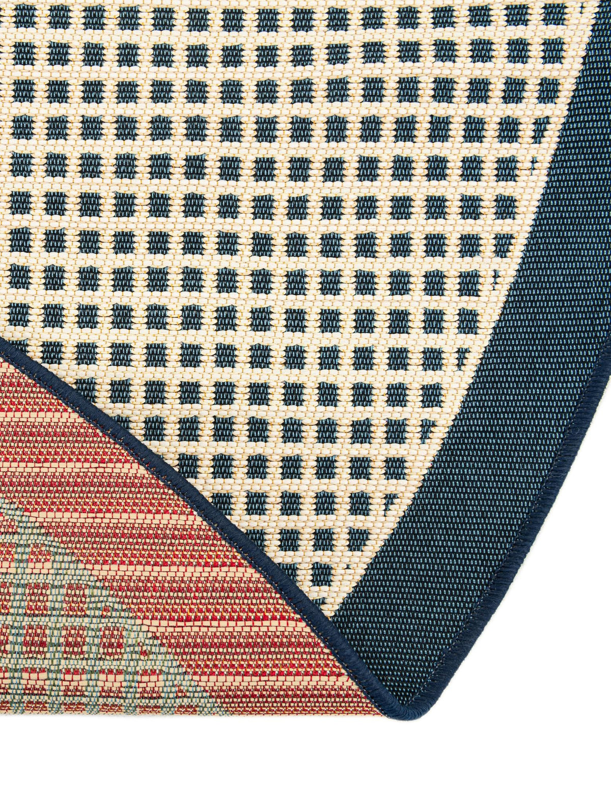 Terrace Fringe Collection Area Rug - Oceanside Round Navy Blue  lifestyle 138