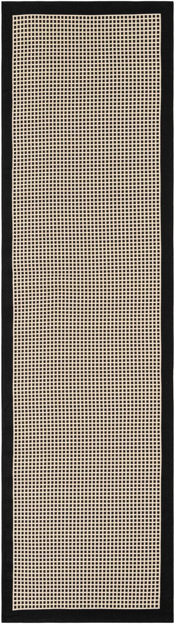 Terrace Fringe Collection Area Rug - Oceanside Runner Black  lifestyle 109