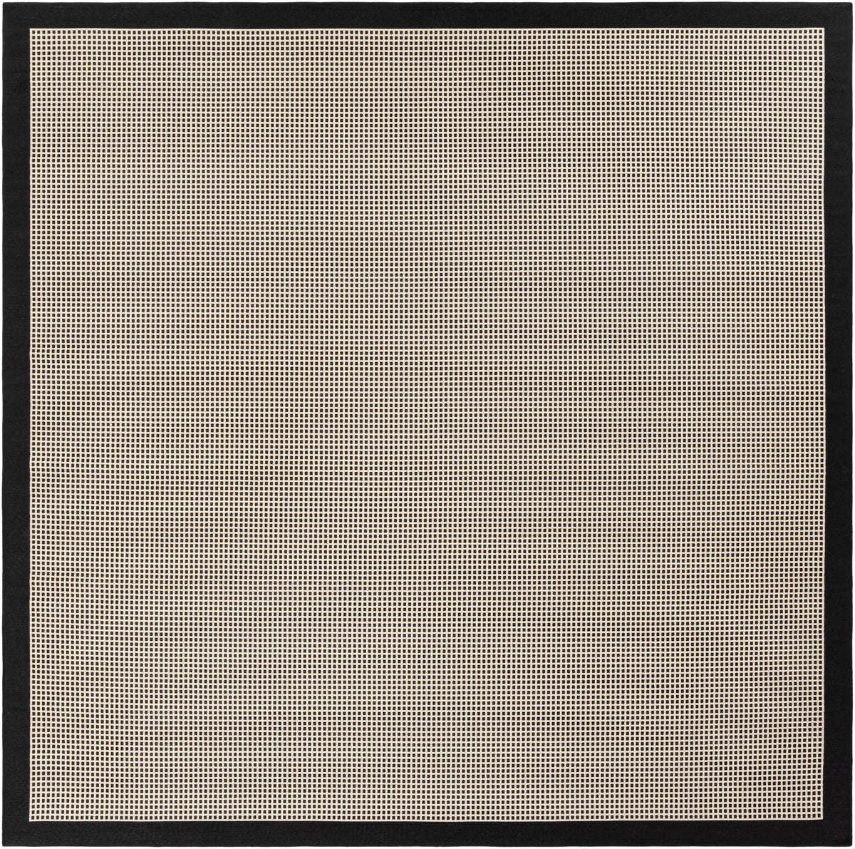 Terrace Fringe Collection Area Rug - Oceanside Square Black  lifestyle 116