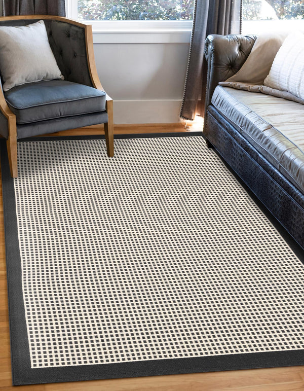 Terrace Fringe Collection Area Rug - Oceanside Rectangle Black  lifestyle 5