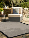Terrace Fringe Collection Area Rug - Oceanside Rectangle Black  lifestyle 20