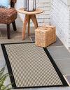 Terrace Fringe Collection Area Rug - Oceanside Runner Black  lifestyle 35