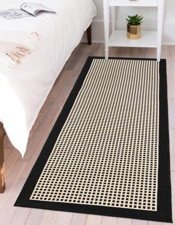 Terrace Fringe Collection Area Rug - Oceanside Runner Black  lifestyle 62