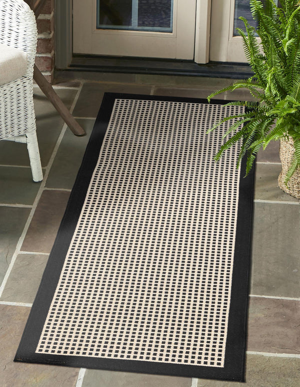Terrace Fringe Collection Area Rug - Oceanside Runner Black  lifestyle 71