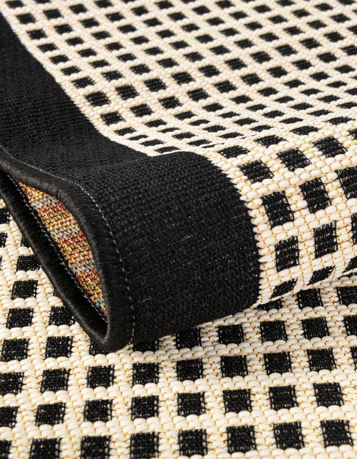 Terrace Fringe Collection Area Rug - Oceanside Runner Black  lifestyle 126