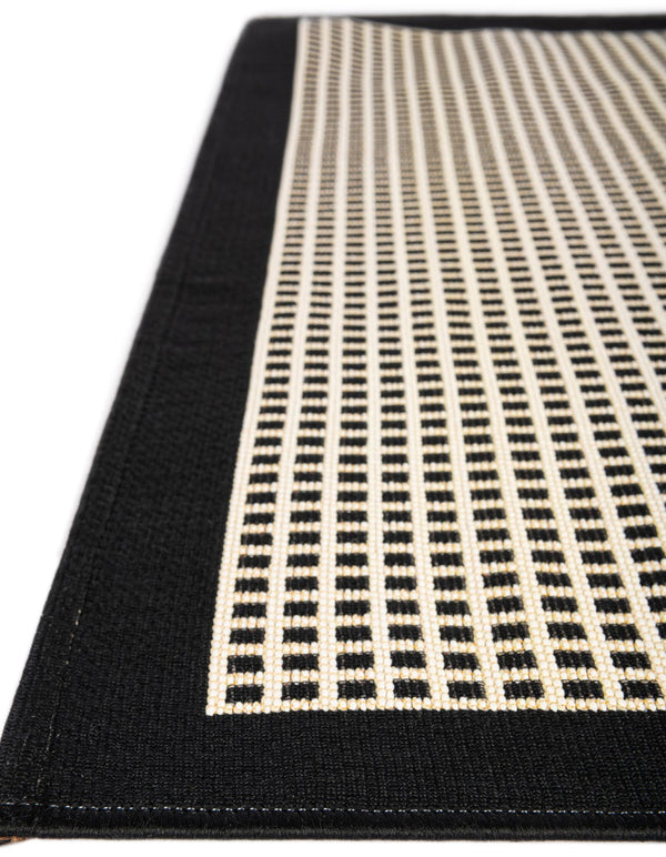 Terrace Fringe Collection Area Rug - Oceanside Runner Black  lifestyle 130