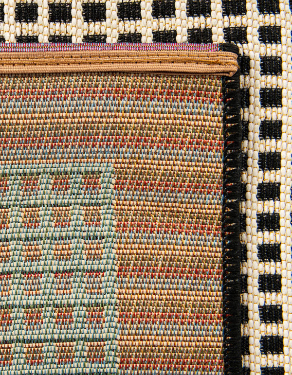 Terrace Fringe Collection Area Rug - Oceanside Runner Black  lifestyle 139