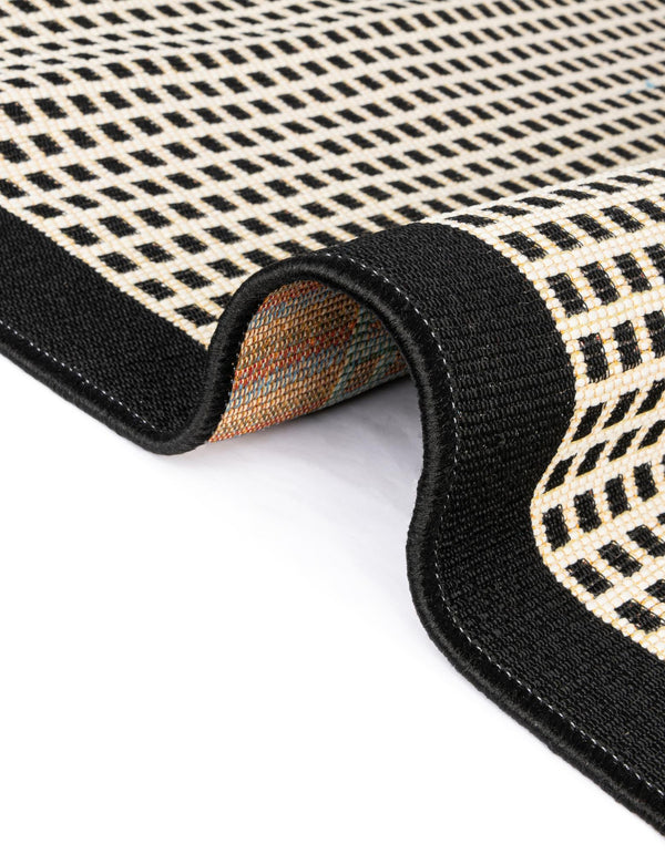 Terrace Fringe Collection Area Rug - Oceanside Runner Black  lifestyle 144