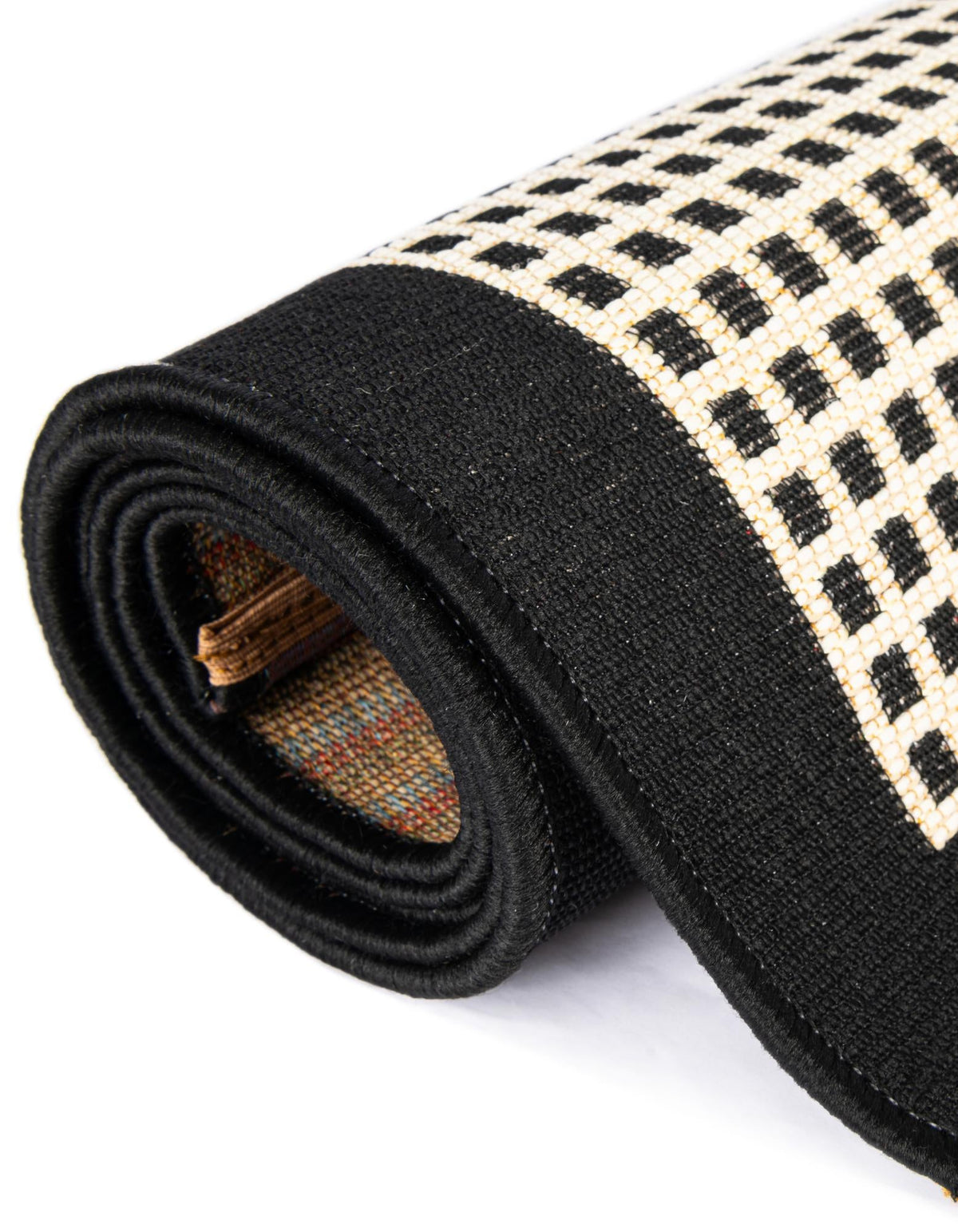 Terrace Fringe Collection Area Rug - Oceanside Runner Black  lifestyle 150