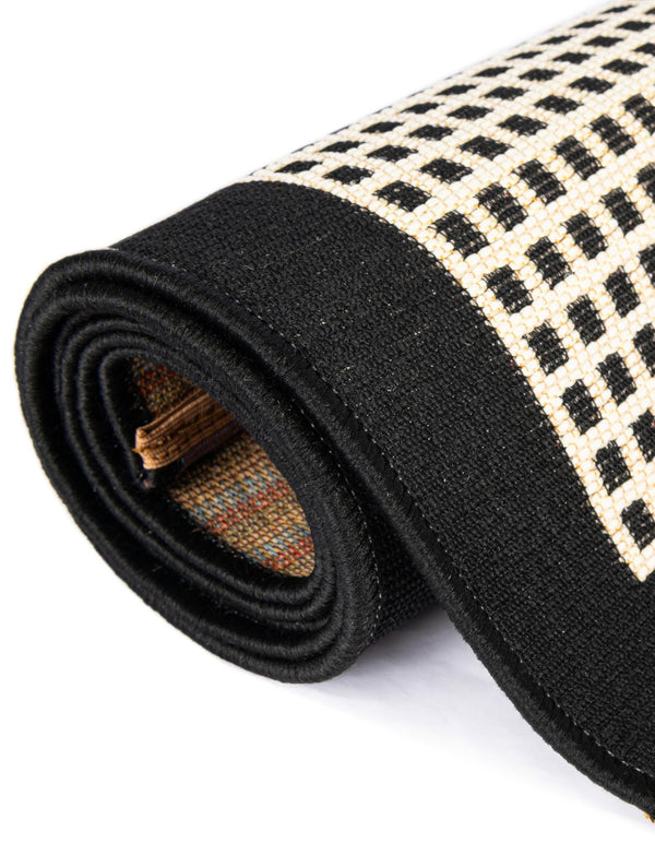 Terrace Fringe Collection Area Rug - Oceanside Runner Black  lifestyle 150