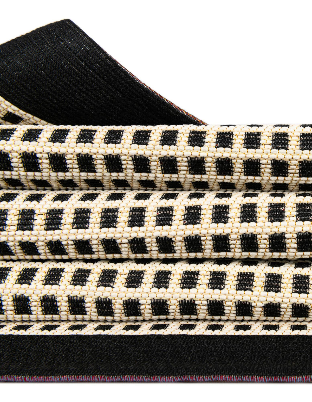 Terrace Fringe Collection Area Rug - Oceanside Runner Black  lifestyle 156