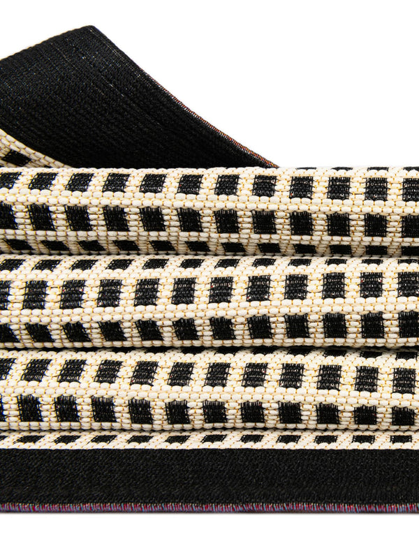 Terrace Fringe Collection Area Rug - Oceanside Runner Black  lifestyle 156