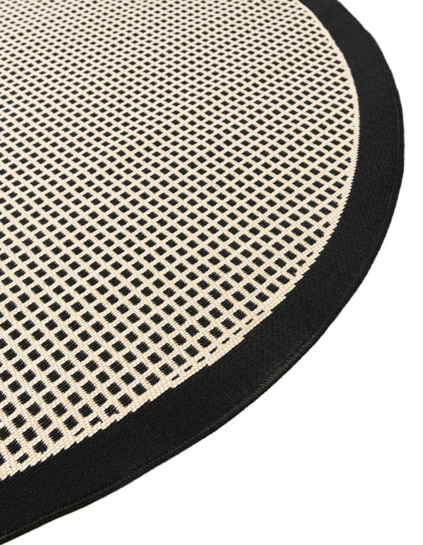 Terrace Fringe Collection Area Rug - Oceanside Round Black  lifestyle 131