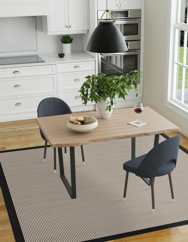 Terrace Fringe Collection Area Rug - Oceanside Square Black  lifestyle 63