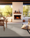 Terrace Fringe Collection Area Rug - Oceanside Square Black  lifestyle 72