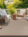 Terrace Fringe Collection Area Rug - Oceanside Square Brown  lifestyle 39
