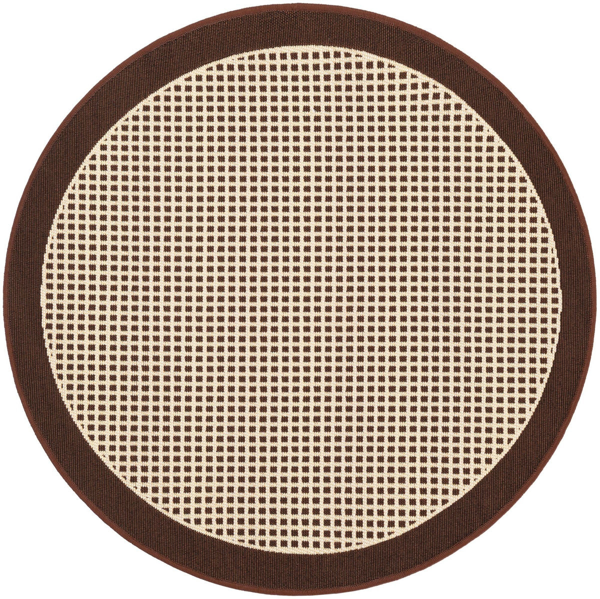 Terrace Fringe Collection Area Rug - Oceanside Round Brown  lifestyle 114