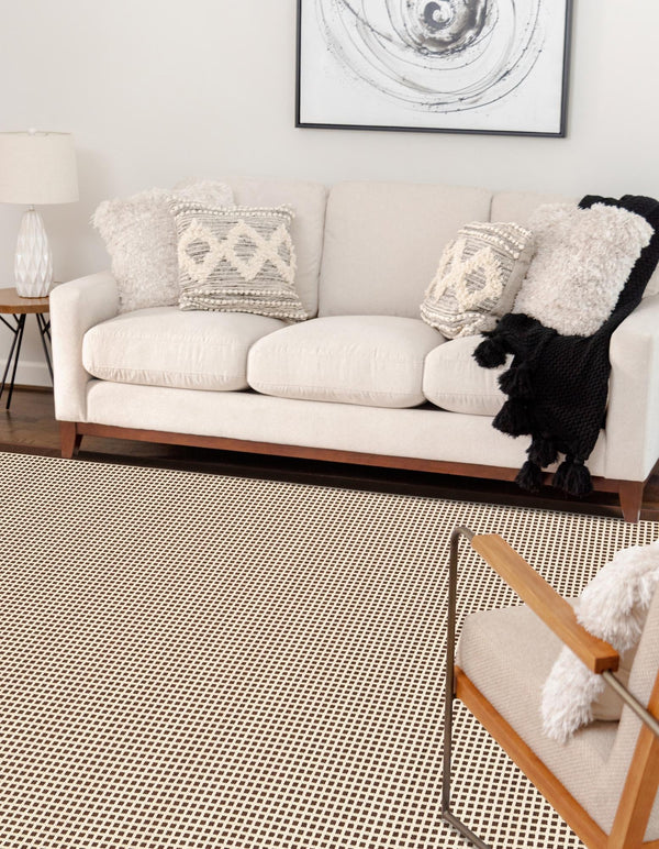 Terrace Fringe Collection Area Rug - Oceanside Rectangle Brown  lifestyle 6