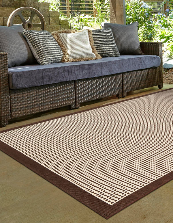 Terrace Fringe Collection Area Rug - Oceanside Rectangle Brown  lifestyle 9