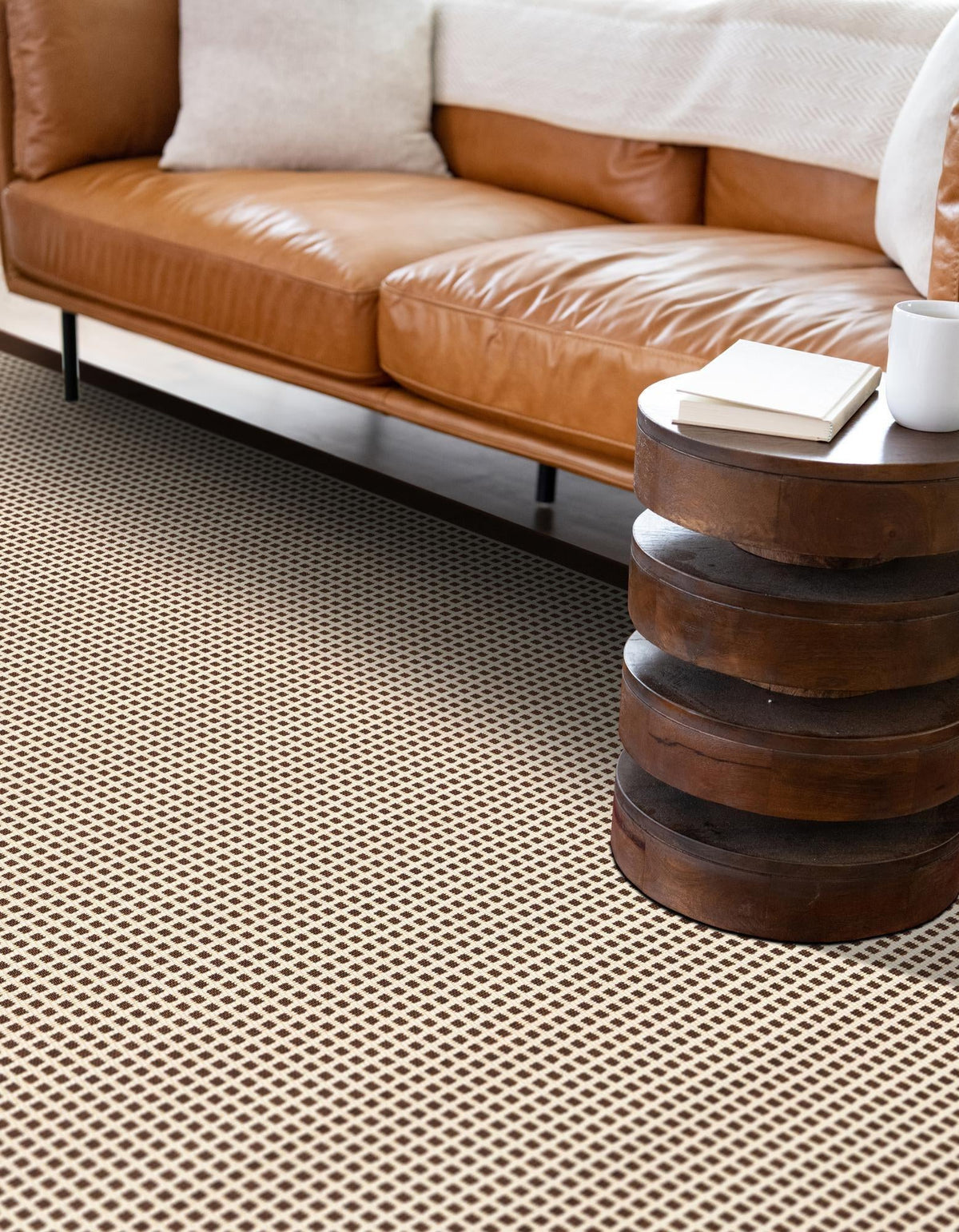 Terrace Fringe Collection Area Rug - Oceanside Rectangle Brown  lifestyle 32