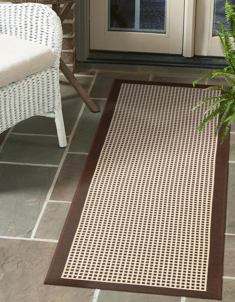 Terrace Fringe Collection Area Rug - Oceanside Runner Brown  lifestyle 38